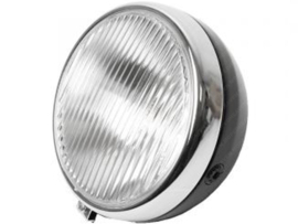 Headlight Round Black - Chrome 170mm Guia Universal