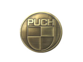 Sticker Puch Logo Round 38MM Gold Color RealMetal Universal