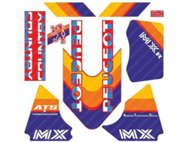 Sticker set Red - Orange - Blue - White 2-Pieces Peugeot MX-R