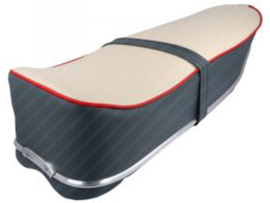 Buddyseat saddle Grey - Creme Red Band Kreidler 1963 - 1965