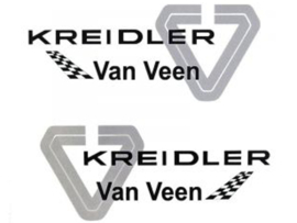 Sticker set Battery Box Van Veen Black - White Line 155mm x 64mm 2-Pieces Kreidler