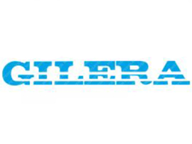 Sticker Gilera `Turbo` 230mm - 30mm Light Blue Gilera Models