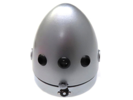 Headlight egg-model silver / chrome 102mm (side mounting) Puch Maxi