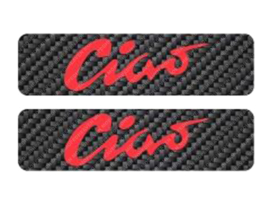 Tanksticker set Ciao 115mm - 30mm Carbon - Red 2-Pieces Vespa Ciao