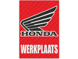 Werkplaats Sticker Nederlands Rood 200mm x 285mm Honda