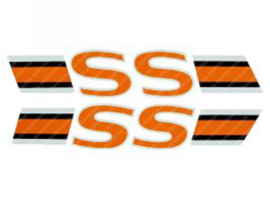 Sticker set Zijkast SS Oranje - Zwart 135mm x 25mm Yamaha FS1