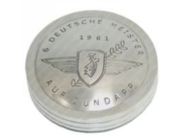 Tankdeckel Chrom 38mm Eingravierten Logo & Text Zündapp