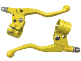 Brake lever set Short Yellow Metal! Lusito 22mm Universal