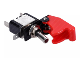 Schakelaar met Beschermkap - LED Verlichting Rood Universeel