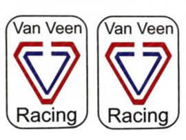 Sticker set Van Veen Racing Rectangle 75mm x 100mm 2-Pieces Kreidler