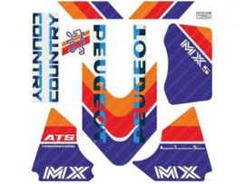 Sticker set Red - Orange - Blue - White - Black 2-Pieces Peugeot MX-R