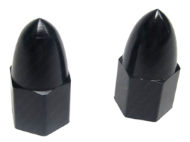 Valve Cap set Spike Black 2-Pieces Universal