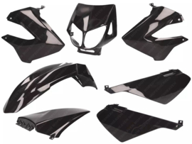 Cover set Black 7-Pieces Derbi Senda SM / R / DRD / X-Treme