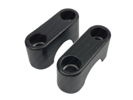 Handlebar clamp set black aluminium Tomos A39 from 2009