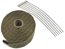 Heatwrap Exhaust Titanium 50mm - 5 Meter Complete Universal