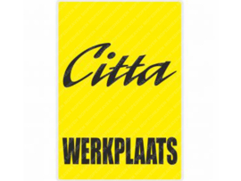 Werkplaats Sticker Nederlands Geel - Zwart 200mm x 285mm Citta