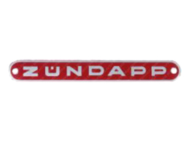 Emblem Buddyseat Aluminium 131mm x 16mm Red Zündapp