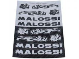 Sticker set Zwart - Grijs 110mm x 170mm 12-Delig Malossi