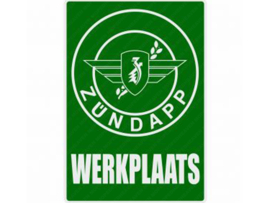 Werkplaats Sticker Nederlands Groen 200mm x 285mm Zündapp