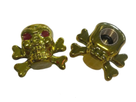 Valve Cap set Skull Gold 2-Pieces Universal