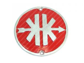 Emblem for Leg shield Red 55mm Kreidler Egg-tank