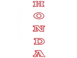 Sticker Font fork Red - White 170mm x 30mm Honda MB / MT