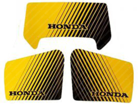 Sticker set Side panels - Headlight spoiler Yellow - Black Honda MT50