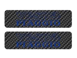 Tanksticker set Vespa Piaggio 115mm - 30mm Carbon - Blue 2-Pieces Vespa Ciao