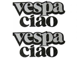 Aufkleber Satz Anthrazit 110mm x 55mm 2-Stück Vespa Ciao