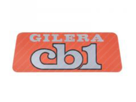 Sticker Logo Gilera CB1 Orange  - Silver Gilera