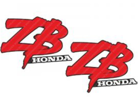 Sticker set Tank Red 2-Pieces Honda ZB50