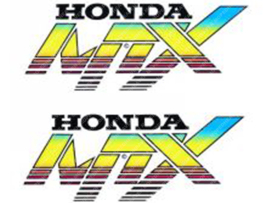 Sticker set Fluor Yellow - Blue - Red 2-Pieces Honda MTX