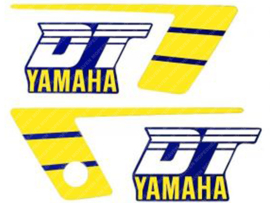 Sticker set Tank / Side panels Yellow - Blue Yamaha DT50MX