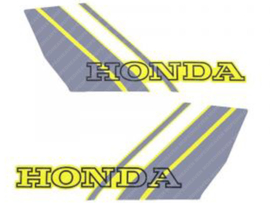 Sticker set Tank Special 280mm - 120mm Grey / Black / Yellow 2-Pieces Honda Camino / PA50