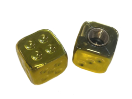 Valve Cap set Dice Gold 2-Pieces Universal