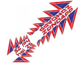 Sticker set Red - Blue 4-Pieces Zündapp HAI25