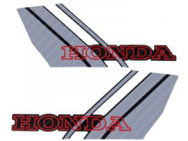 Sticker set Tank Special 280mm - 120mm Grijs / Zwart / Rood 2-Delig Honda Camino / PA50