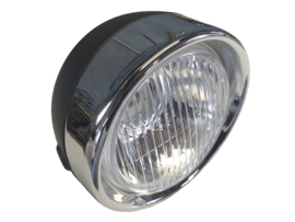 Headlight Classic round black 130mm (side mounting) Puch Maxi