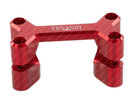 Handle bar clamp set CNC red anodised Venandi Simson S50 / S51