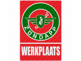 Werkplaats Sticker Nederlands Rood - Groen 200mm x 285mm Zündapp