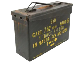 Ammo Box .30 Cal Metaal met Opdruk Patina Universeel