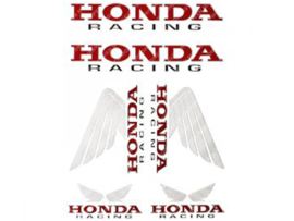 Sticker set Red - White 6-Pieces Honda Racing