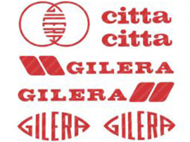 Sticker set Red 7-Pieces Gilera Citta