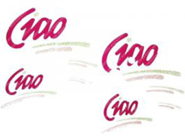 Sticker set Ciao Red 4-Pieces Vespa Ciao