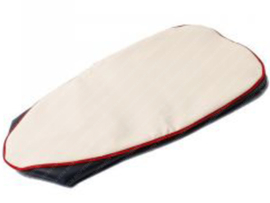 Buddyseat Cover Grey - Creme Red Band Short - Pointed Kreidler Egg-Tank
