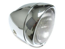 Headlight egg-model chrome big 130mm GUIA (Side mounting) universal