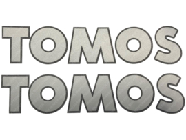 Sticker set Tomos Grey / Black 150mm x 31mm 2-Pieces