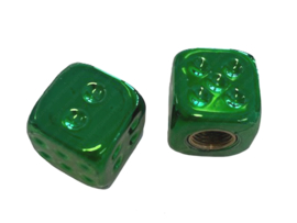 Valve Cap set Dice Green 2-Pieces Universal
