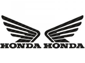 Sticker set Honda Wings 105mm - 85mm Zwart 2-Delig Honda Modellen