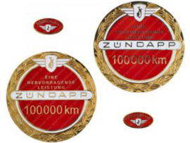 Emblem set 100.000 Kilometer Red Zündapp